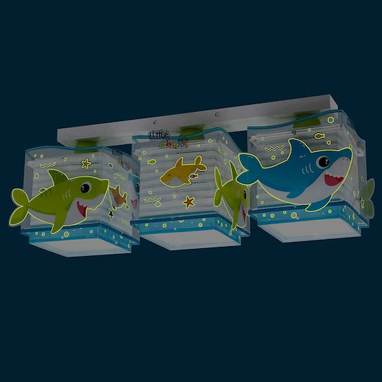 Ango Little Shark Kronleuchter Kinderdeckenleuchte Deckenleuchte 23W mit Fassung E27 Mehrfarbig 53x15cm