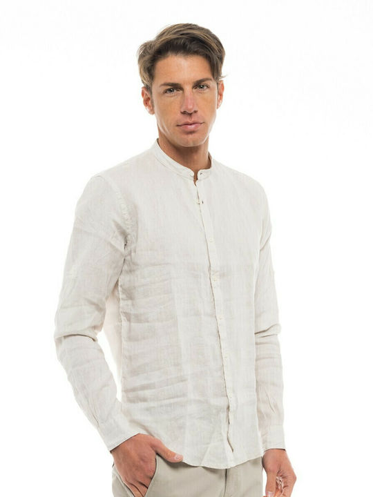 Long-sleeved Linen Shirt Beige