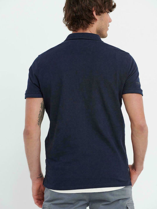 Funky Buddha Ανδρικό T-shirt Polo Navy Μπλε