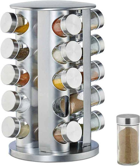 Timeless Tools Gewürzbehälter Glas auf drehbarem Ständer Silberne 20Stück 20Stück Timeless Tools Gewürzbehälter Glas auf drehbarem Ständer Silberne 20Stück 20Stück