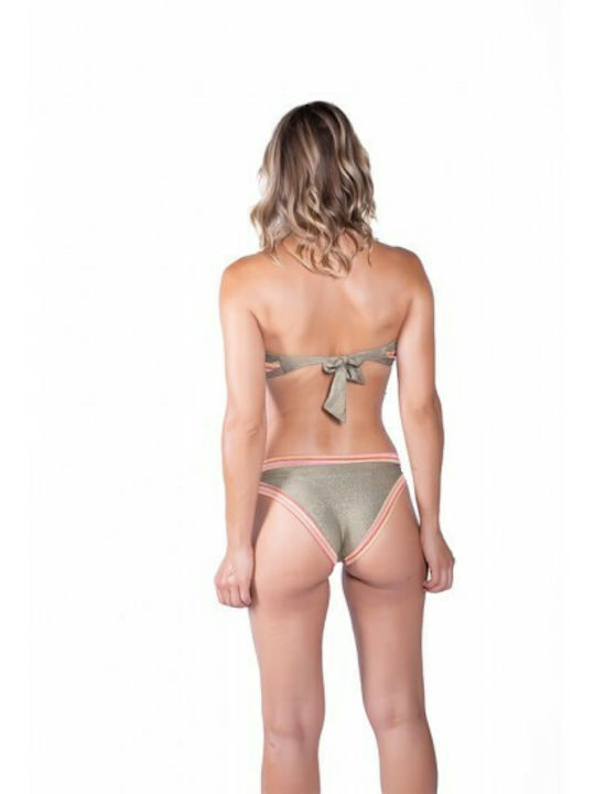 Crool Bikini Slip Olive with Stripes