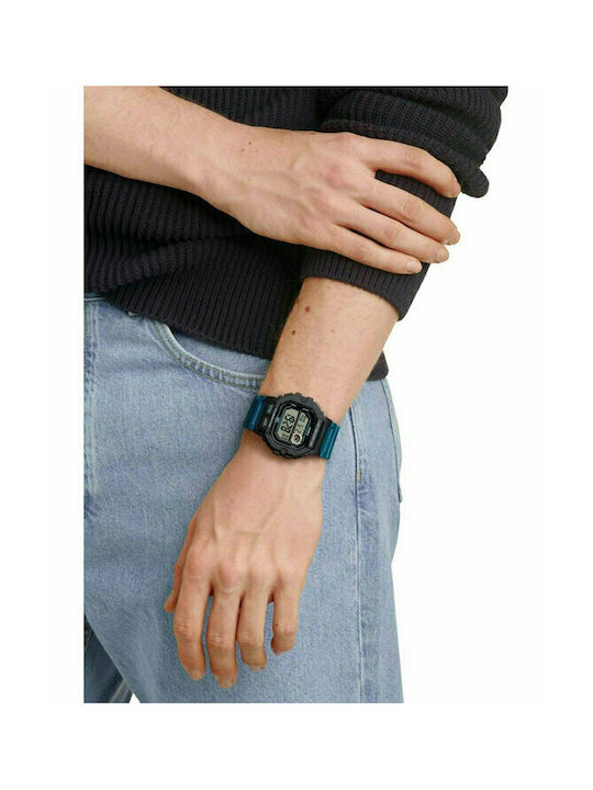 Casio Digital Uhr Batterie mit Blau Kautschukarmband