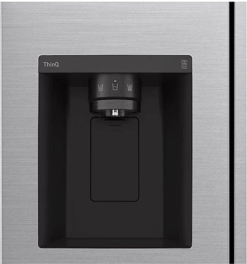 LG Side-by-Side Refrigerator 635lt Total NoFrost H179xW91.3xD73.5cm Inox GSLV70PZTE