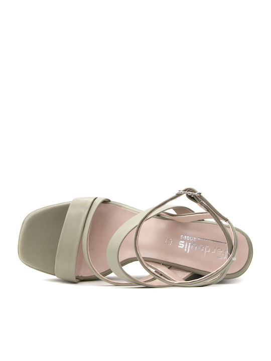 Women's Leather Ankle Strap Platforms Ladi