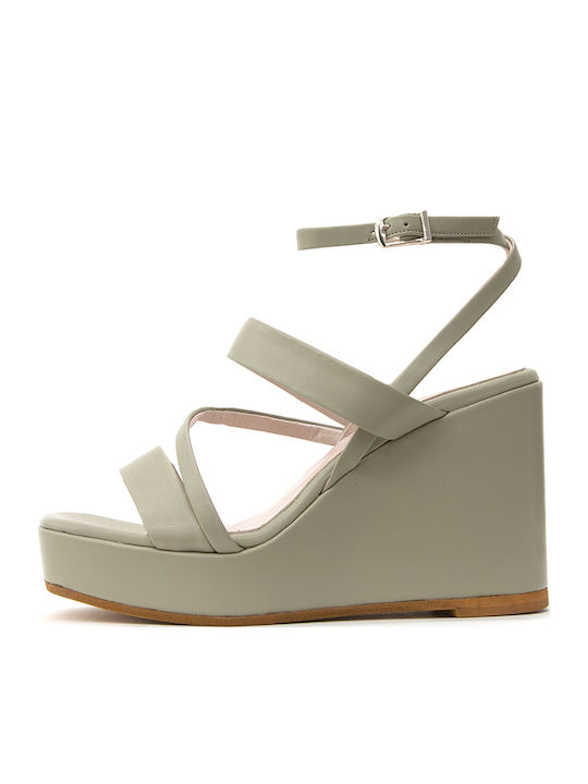 Women's Leather Ankle Strap Platforms Ladi