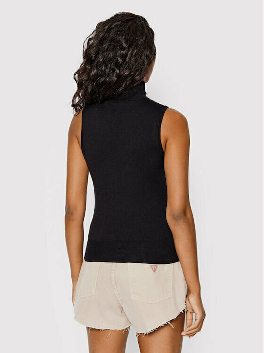 Zelinda Women's Blouse Sleeveless Turtleneck Black