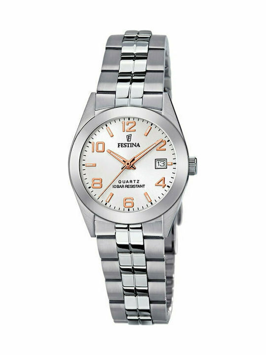 Festina Womens Watch 28mm Battery With Silver Steel Bracelet