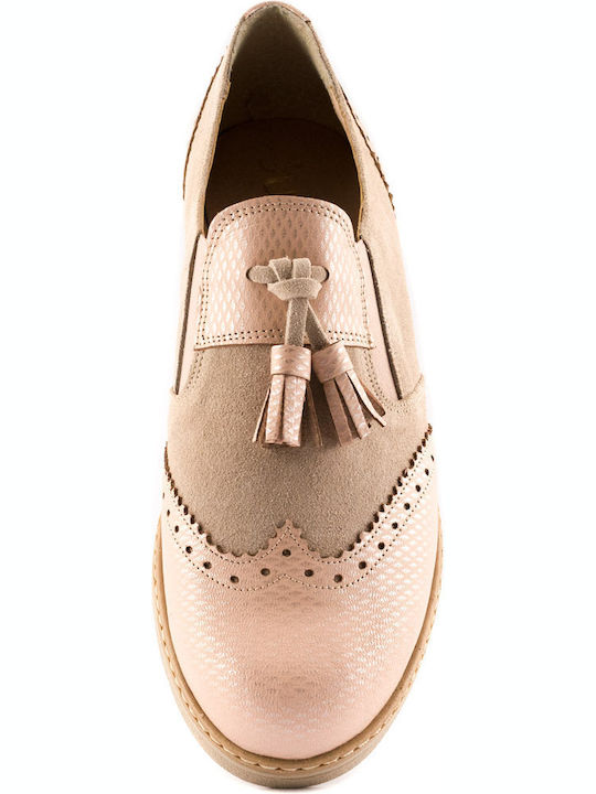 5007 Γυναικεία Oxfords σε Μπεζ Χρώμα