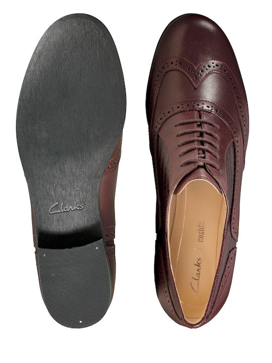 Hamble Oak Women's Leather Oxford Shoes Burgundy