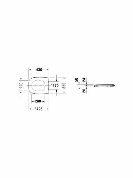 Duravit 0067390000 Toilettenbrille Soft-Close Kunststoff 43x35cm Weiß