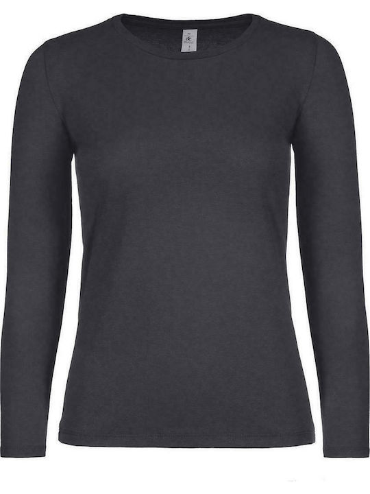 B&C E150 LSL Women's Long Sleeve Promotional Blouse Dark Grey