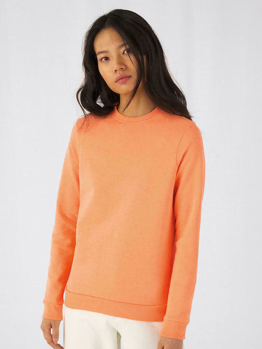 B&C Set In Women's Long Sleeve Promotional Sweatshirt Melon Orange