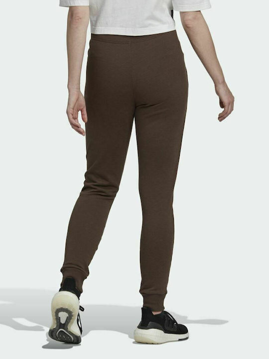 Adidas Studio Women's High Waist Jogger Sweatpants Brown