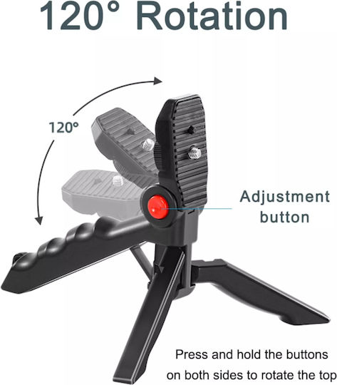 Yunteng AY-49 Selfie Stick Τρίποδο Κινητού Bluetooth με Φωτισμό Μαύρο