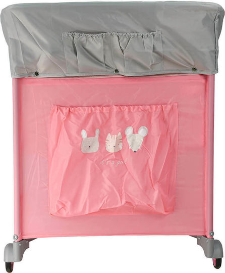 Bebe Stars Comfort Bunny Loc de joacă 2 Nivele cu Schimbător & Saltea Roz 125x65cm