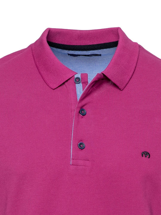 Makis Tselios Fashion Herren Kurzarmshirt Polo Lila