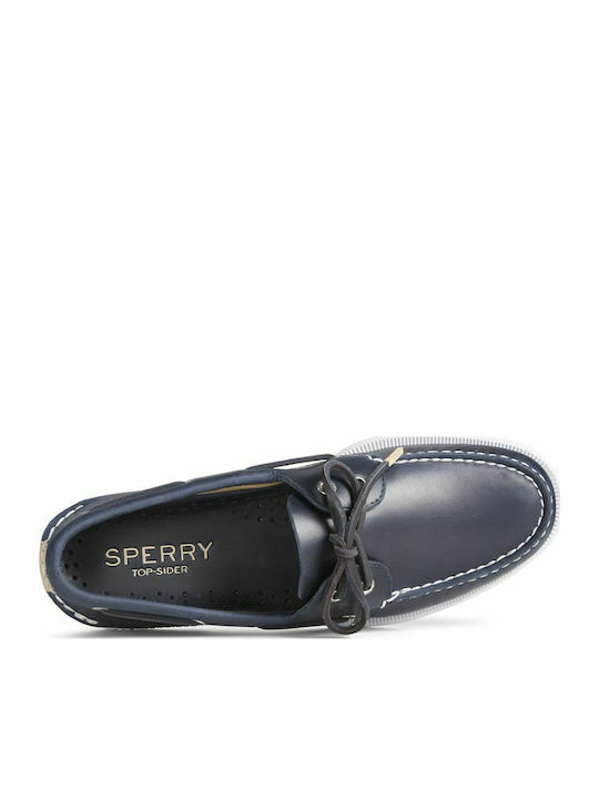 Authentic Δερμάτινα Ανδρικά Boat Shoes σε Μπλε Χρώμα