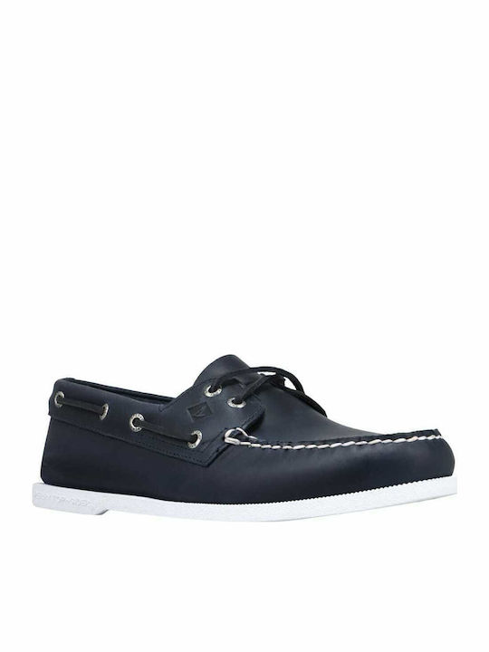 Authentic Δερμάτινα Ανδρικά Boat Shoes σε Μπλε Χρώμα
