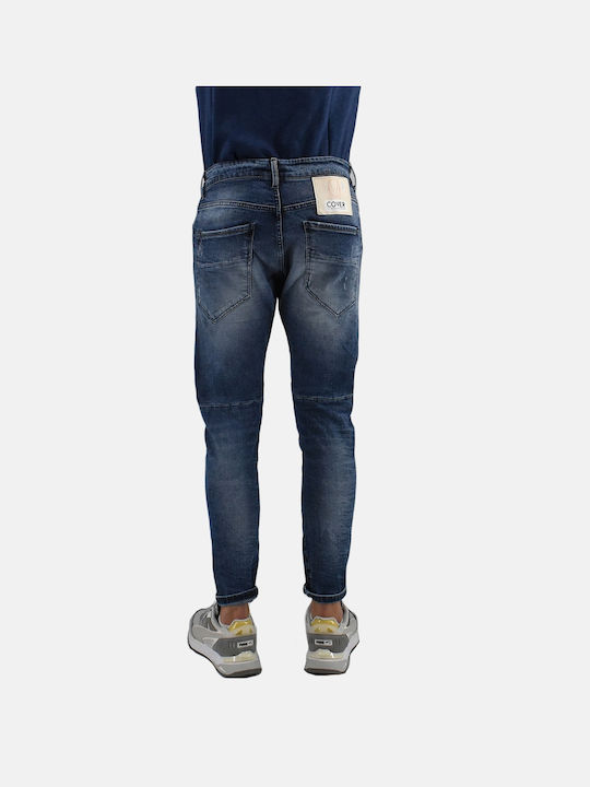 Milan B3655 Men's Jeans Pants Elastic with Skinny Fit Navy Blue