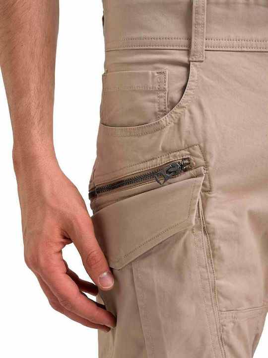 Trousers Cargo Elastic in Regular Fit Beige