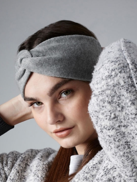 Beechfield B432 Frauen Stirnband Gestrickt Grey Marl