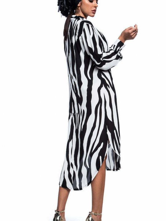 Bluepoint Africanism Γυναικείο Μακρύ Καφτάνι Παραλίας Zebra
