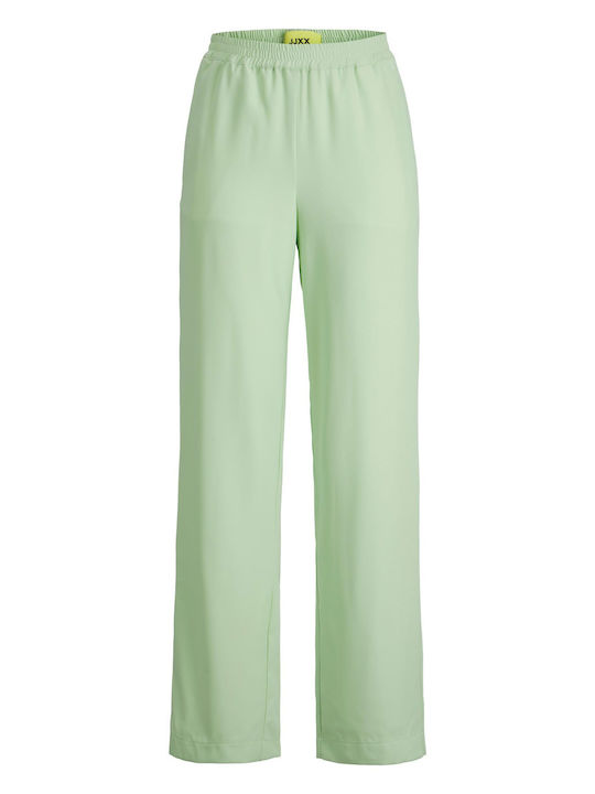 Дамско Текстил Панталон с Ластик Pastel Green