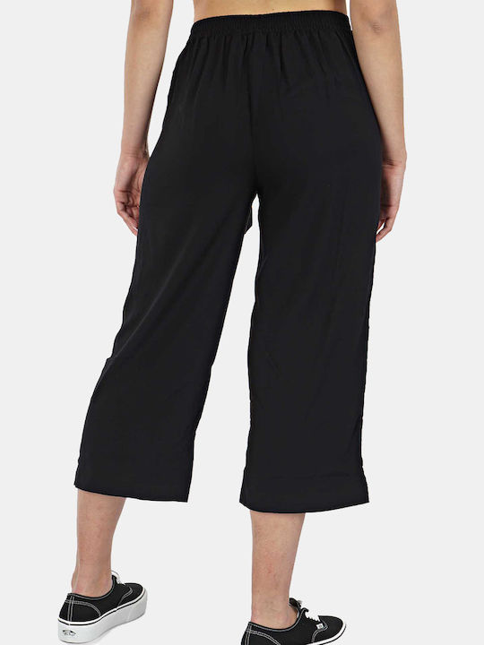 Only Women's High Waist Fabric Trousers in Palazzo Fit Black