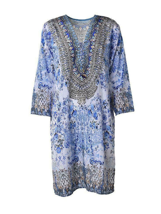 Ble Resort Collection Women's Caftan Beachwear Blue