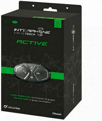 Interphone Active Single Intercom for Riding Helmet with Bluetooth