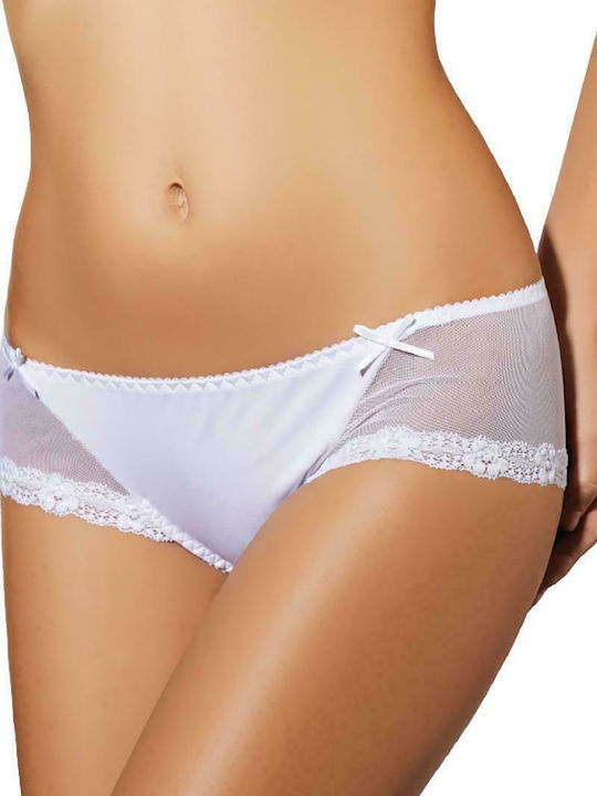 Ewana Women's Boxer with Lace White