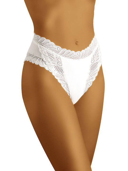 Wolbar Abra High-waisted Women's Slip with Lace White 156566