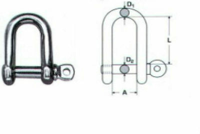 Marine-Schlüssel des Bootes "D" Inox A4 5mm