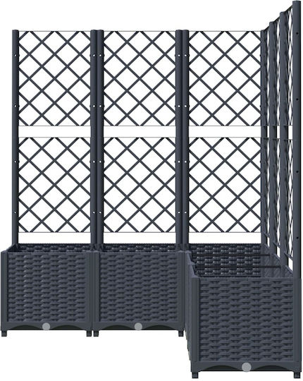 vidaXL Planter Box Plastic Gray 120x120x136cm.