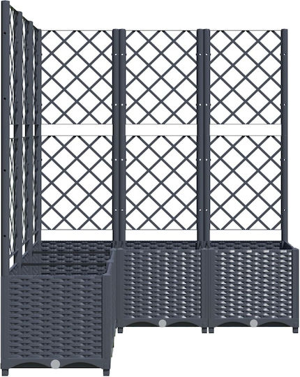 vidaXL Planter Box Plastic Gray 120x120x136cm.