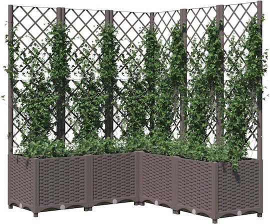 vidaXL Planter Box Plastic Brown 120x120x136cm.