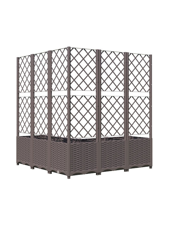 vidaXL Planter Box Plastic Brown 120x120x136cm.