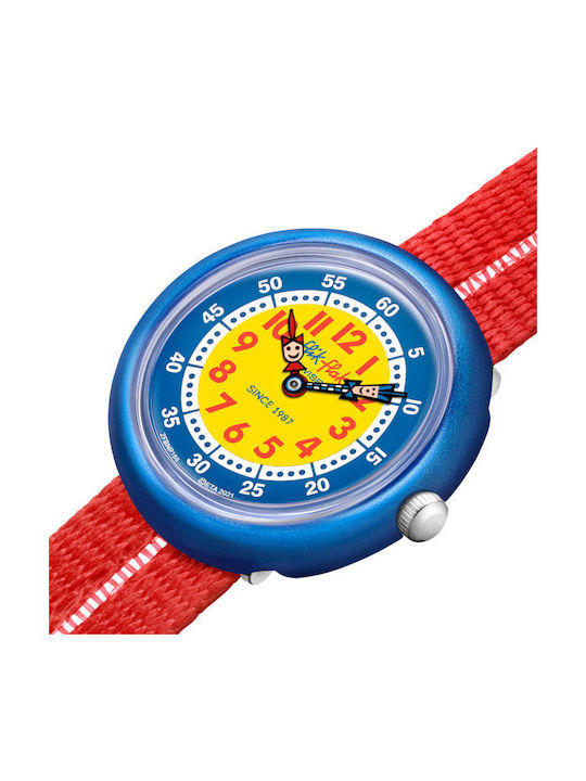 FlikFlak Kids Analog Watch with Fabric Strap Red