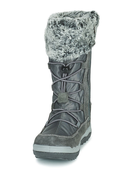 Kids Snow Boots with Laces Gray