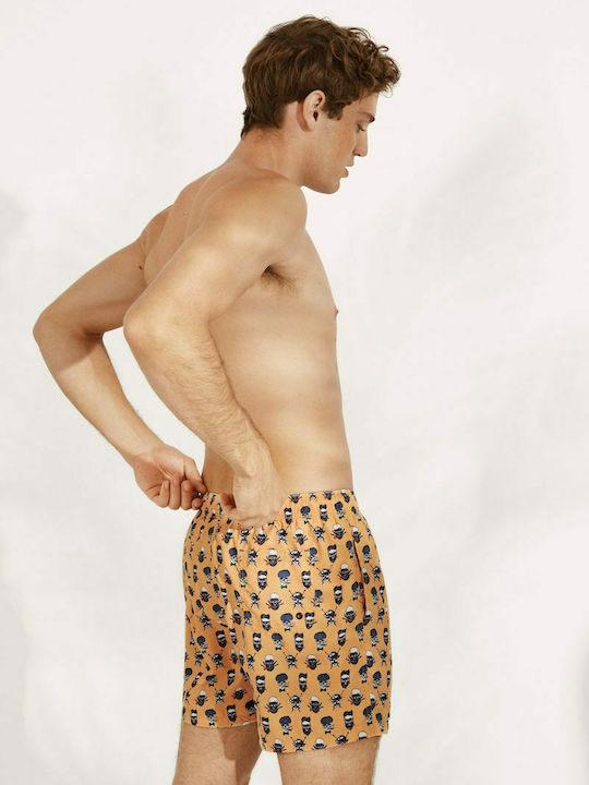 Ysabel Mora Men's Swimwear Shorts Yellow with Patterns