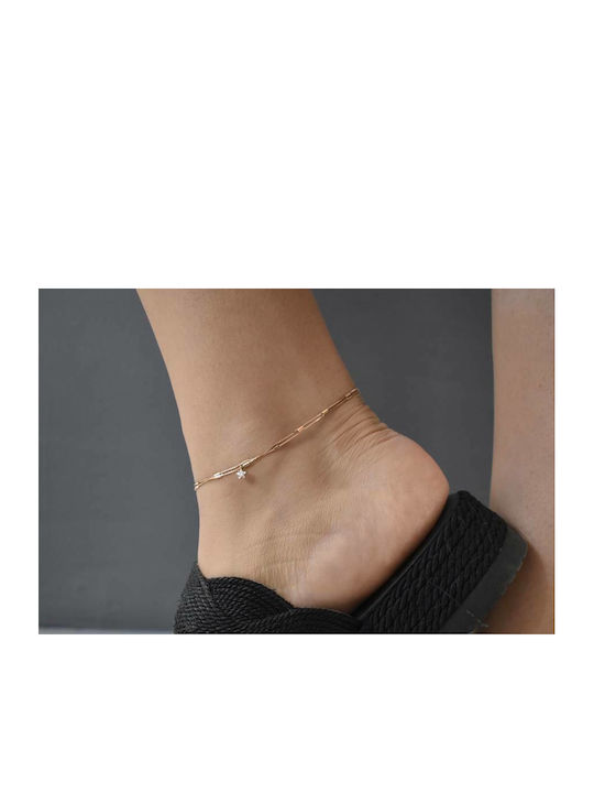 Oxzen Bracelet Anklet Chain made of Silver Gold Plated with Zircon