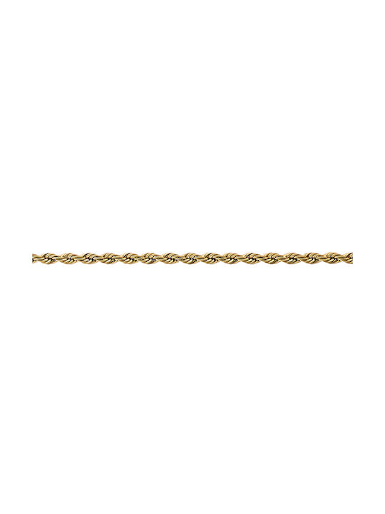 Oxzen Chain Neck Spiral from Steel Gold-plated Thin Thickness 3mm and Length 45cm