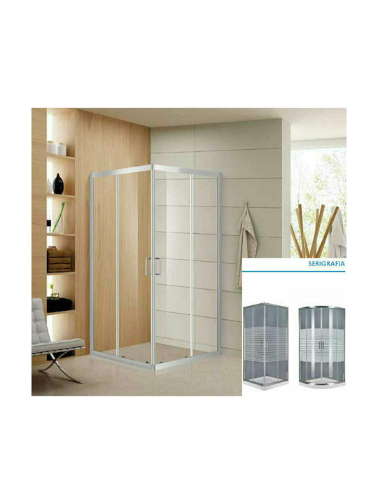 Aquarelle Venia 10 Cabin for Shower with Sliding Door 70x90x185cm Serigrafato