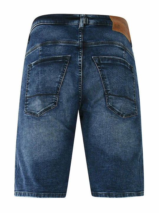 Ferrez Herren Denim Shorts Slim Fit Blau
