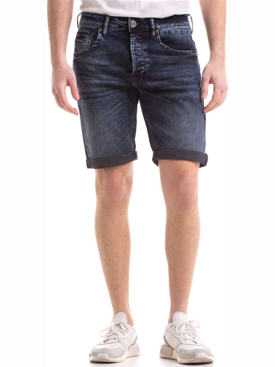 Ferrez Herren Denim Shorts Slim Fit Blau