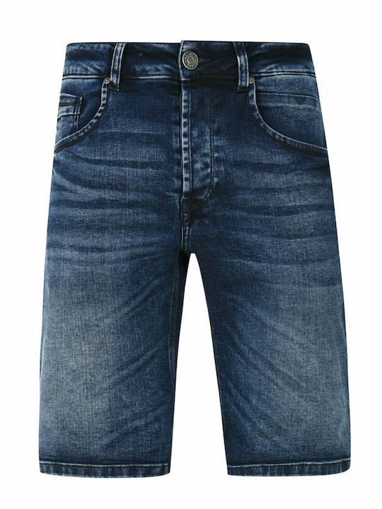 Ferrez Herren Denim Shorts Slim Fit Blau