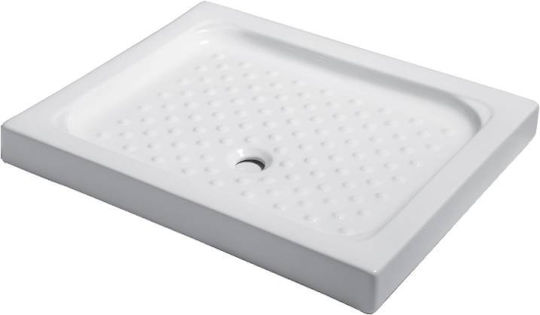 Karag Porcelain 8 Триъгълна Порцеланов душ 70x100см Бял
