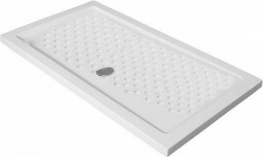 Karag Porcelain 8 Триъгълна Порцеланов душ 70x100см Бял