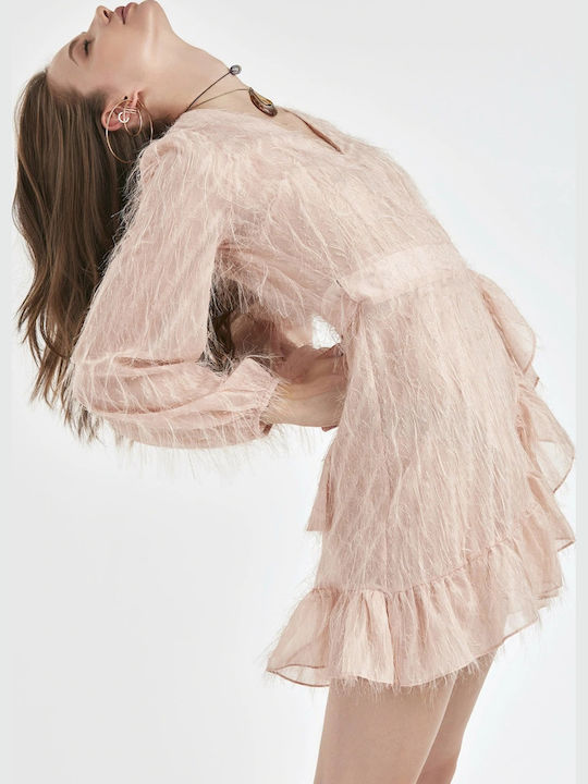 Leigo Dress Mini Dress Wrap Pink