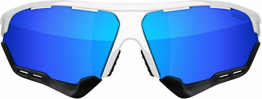 Scicon Cycling Glasses Aerocomfort with White Frame & Multicolour Lenses